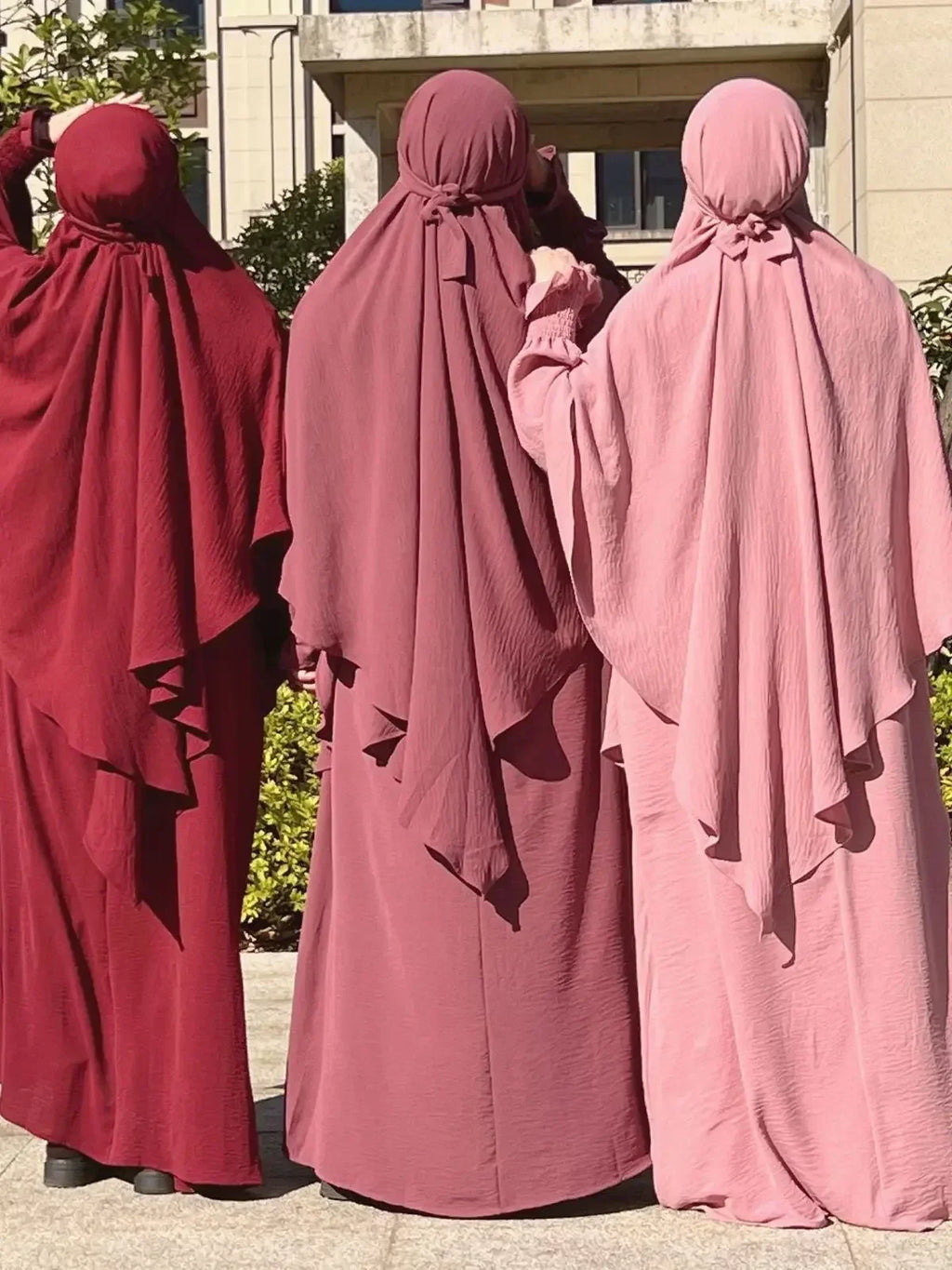 New Muslim New Prayer Garment Women Ramadan Islamic Jilbeb 2 Piece Set Dubai Turkish Modest Outfit Khimar Scarf Hijab+Long Dress