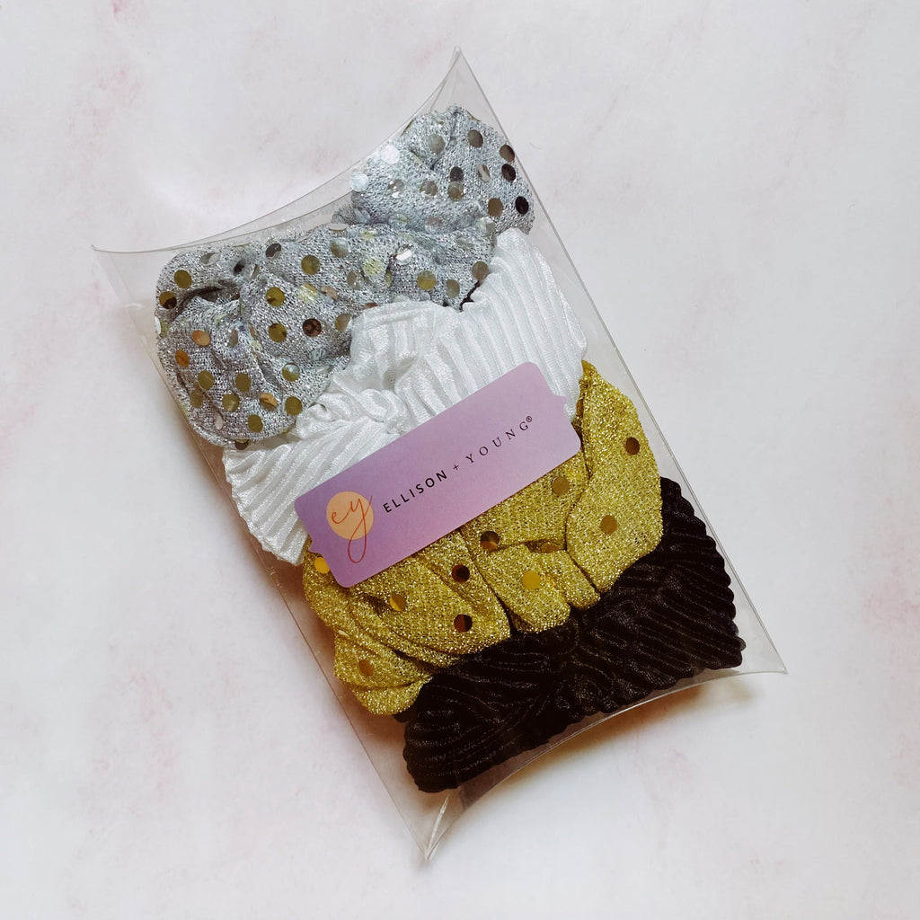 Pleats And Shimmer Scrunch Set Of 4-1