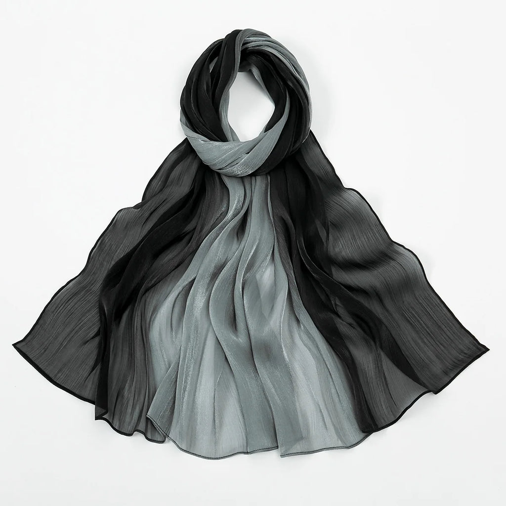 Gradient Twinkle Silk Hijab Scarf Muslim Women Hijab Plain Head Wraps Headscarf Shimmer Islam Turban Ramadan Head Cover 180*70cm