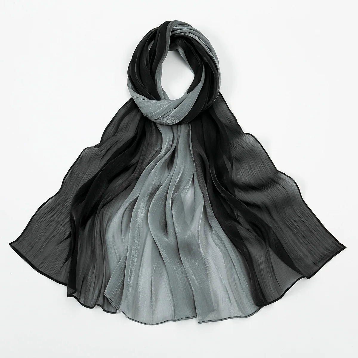 Gradient Twinkle Silk Hijab Scarf Muslim Women Hijab Plain Head Wraps Headscarf Shimmer Islam Turban Ramadan Head Cover 180*70cm