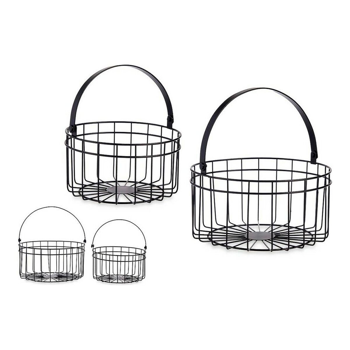 Basket set Gift Decor Black Metal-1