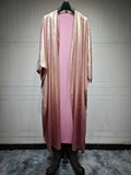 Shiny Party Abaya Ramadan Eid Batwing Satin Open Kimono Dubai Luxury Muslim Damen Abayas For Women Kaftan Dress Islamic Clothing