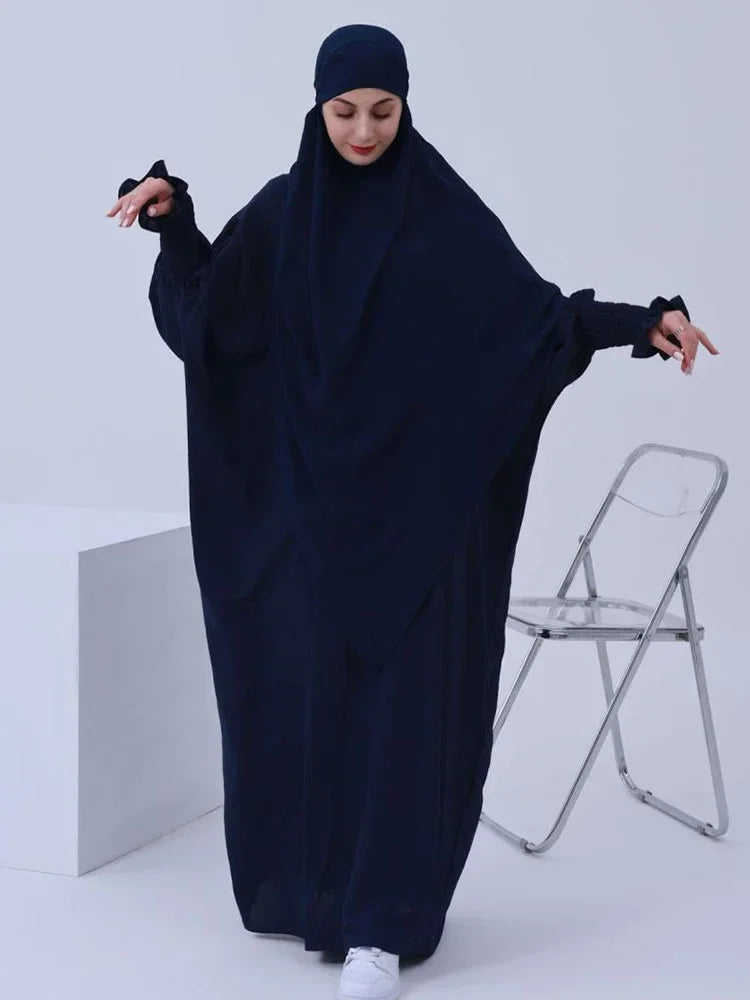 Eid Muslim Women Abaya Long Khimar Dress 2 Piece Set Prayer Garment  Abayas Hijab Full Cover Robe Ramadan Kaftan Djellaba 2025