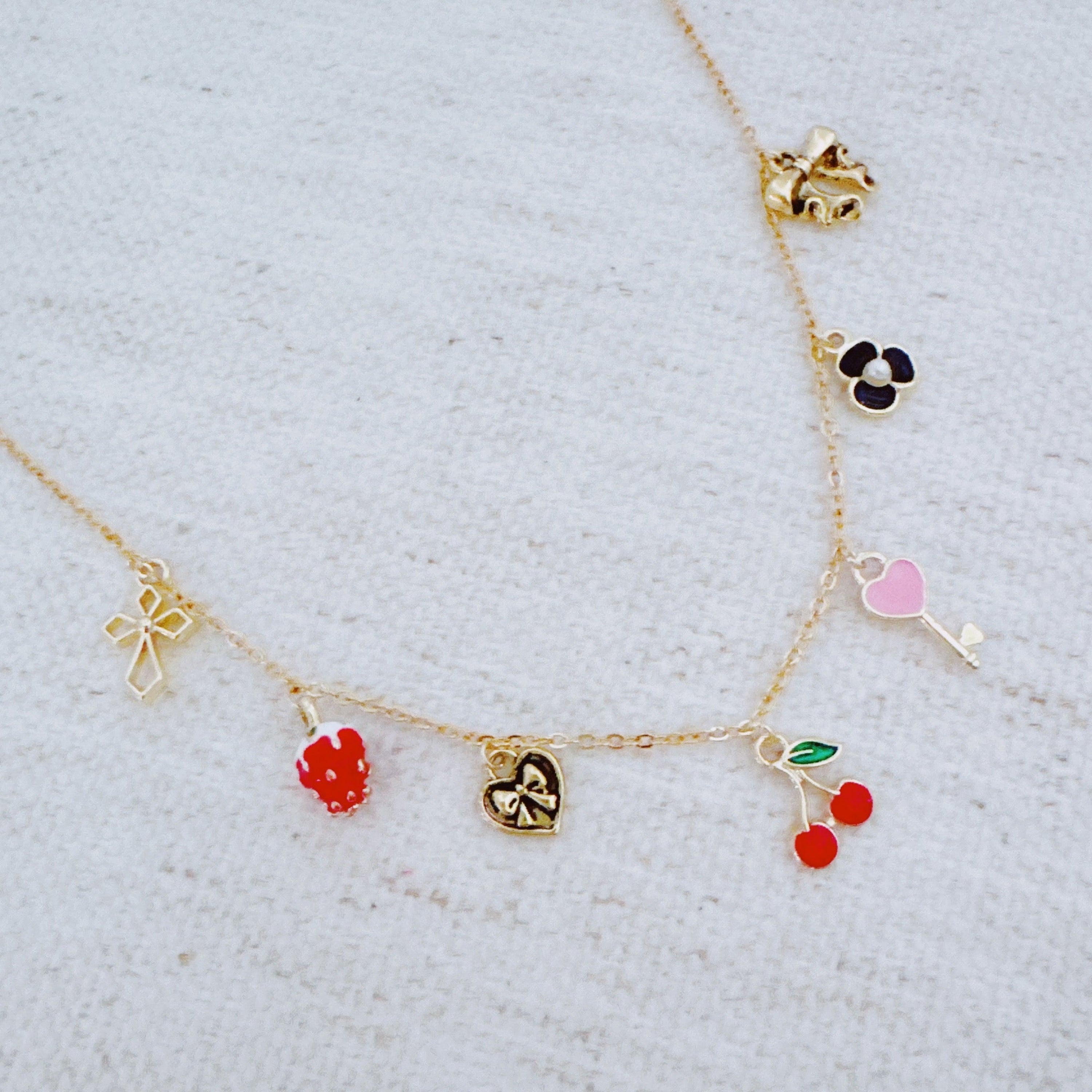 Cherry Berry Charm Necklace – Cute & Whimsical-0