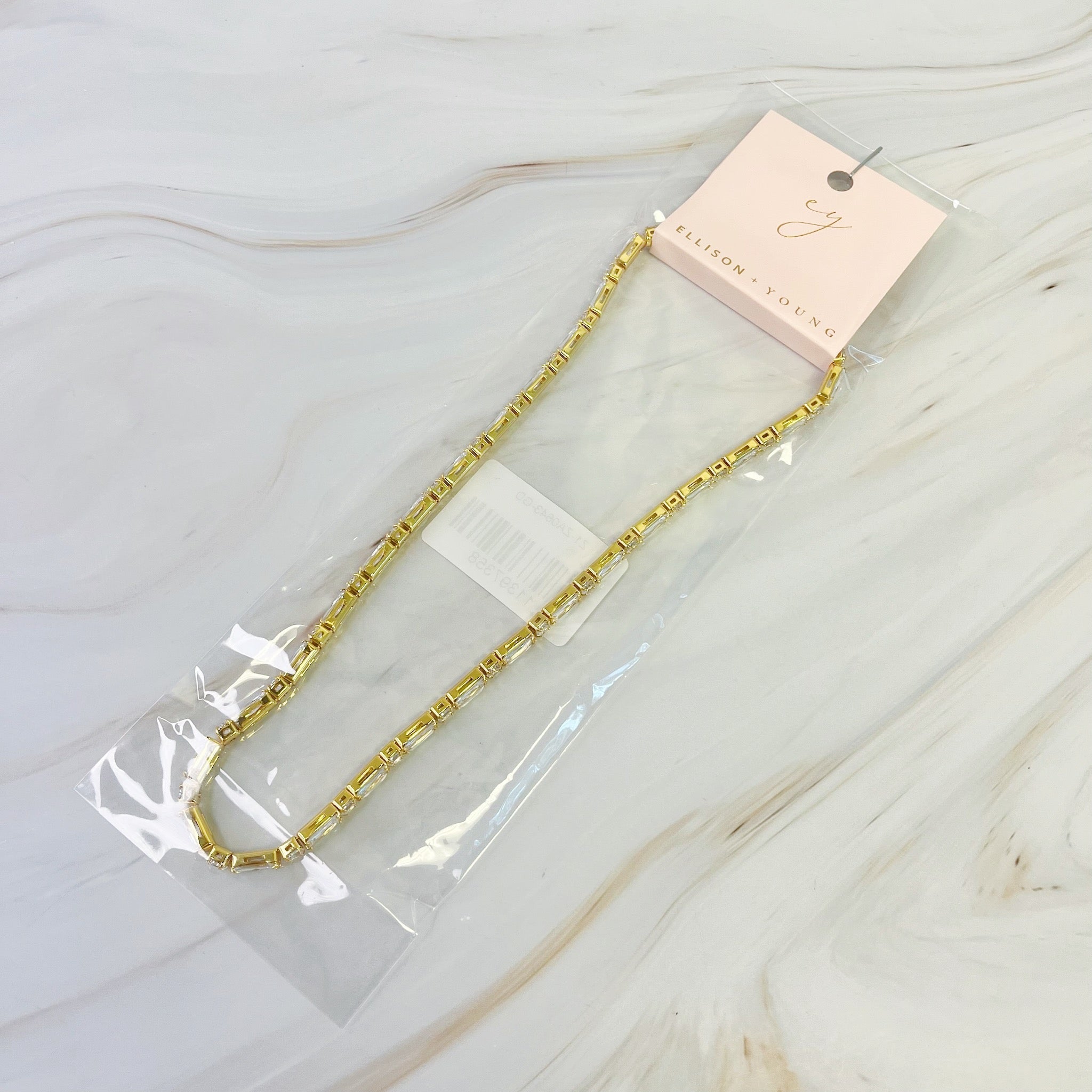 Mixed Shape Sparkle Tennis Necklace-3