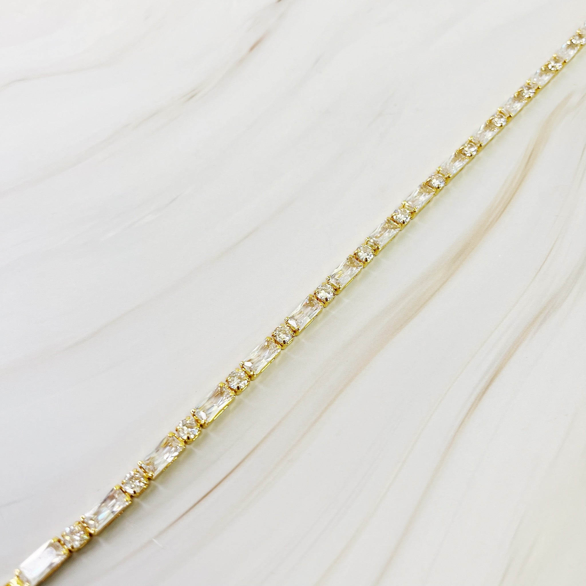 Mixed Shape Sparkle Tennis Necklace-1