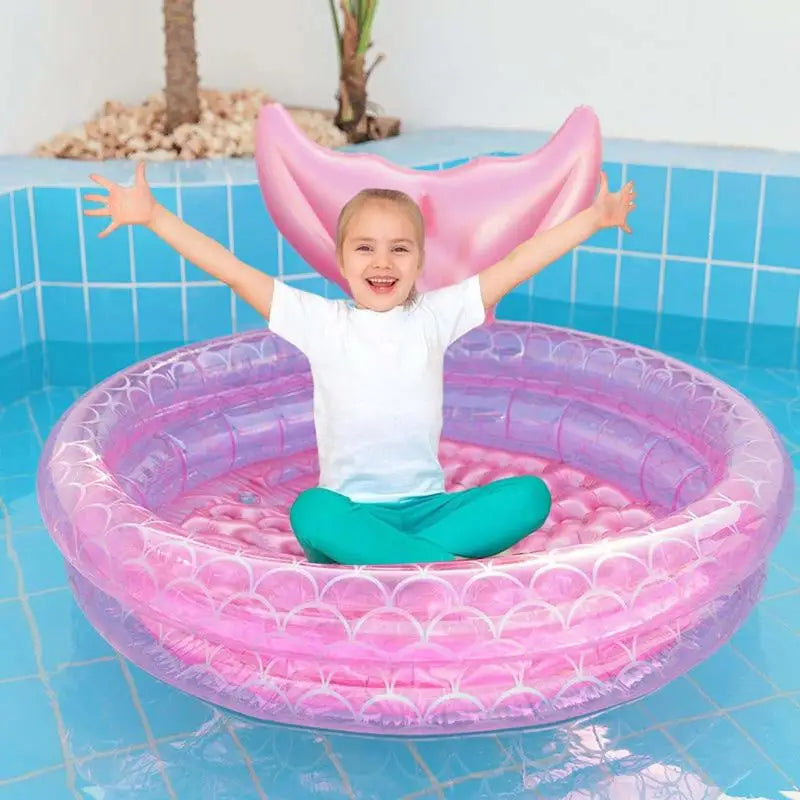 NNEOBA Mermaid Pool Inflatable Swimming Bathing Tub for Kids-3