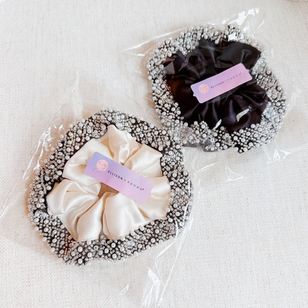 Pearls And Beads Satin Hair Scrunch-4