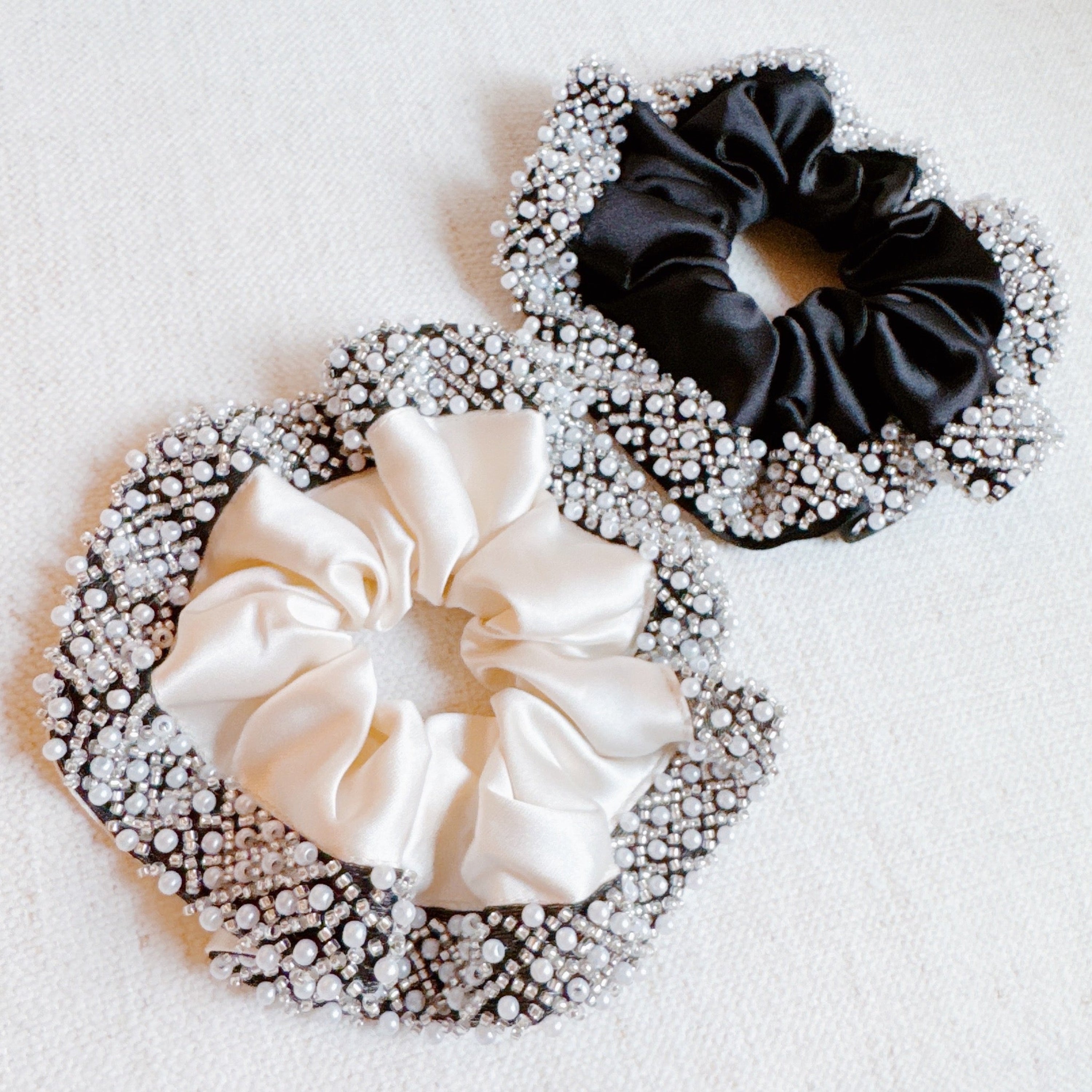 Pearls And Beads Satin Hair Scrunch-0