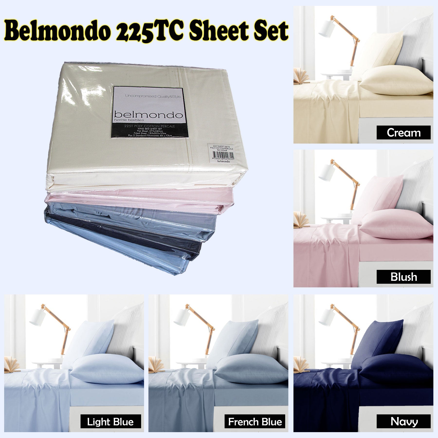 Belmondo 225TC Sheet Set Blush - Single-1