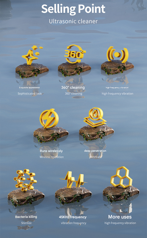 Pink Portable Ultrasonic Cleaner - 45kHz Professional High-Frequency Cleaning Machine for Jewellery, Glasses, Watches, and Makeup Brushes-1