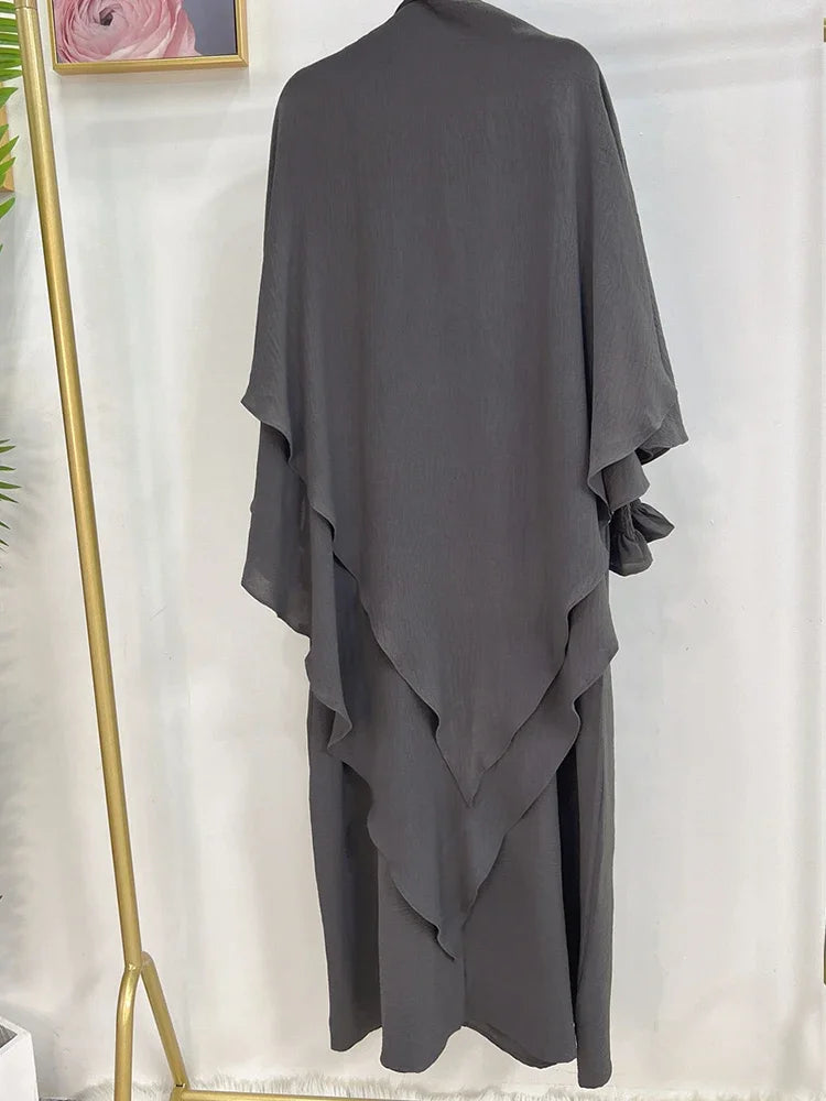 Eid Muslim Women Abaya Long Khimar Dress 2 Piece Set Prayer Garment  Abayas Hijab Full Cover Robe Ramadan Kaftan Djellaba 2025