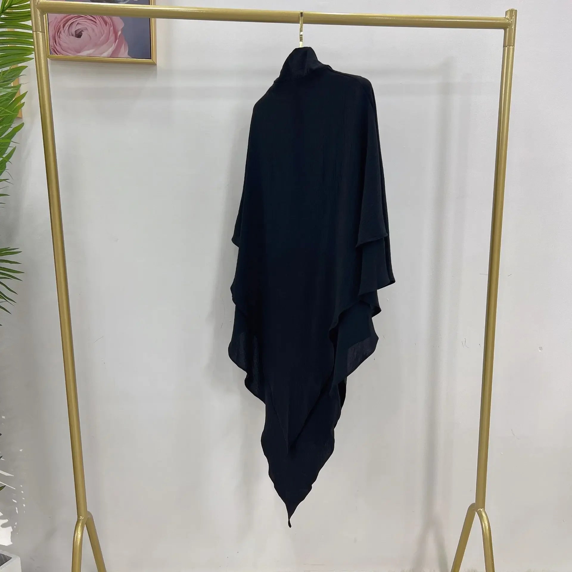 Long Khimar Hijab 2 Veils Scarf Wrap Jilbab Prayer Garment Khimars for Women Muslim Abaya Hijabs Niqab Ramadan Islamic Clothing
