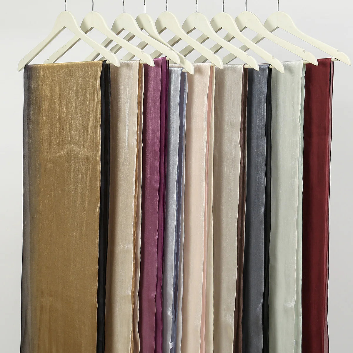 Gradient Twinkle Silk Hijab Scarf Muslim Women Hijab Plain Head Wraps Headscarf Shimmer Islam Turban Ramadan Head Cover 180*70cm