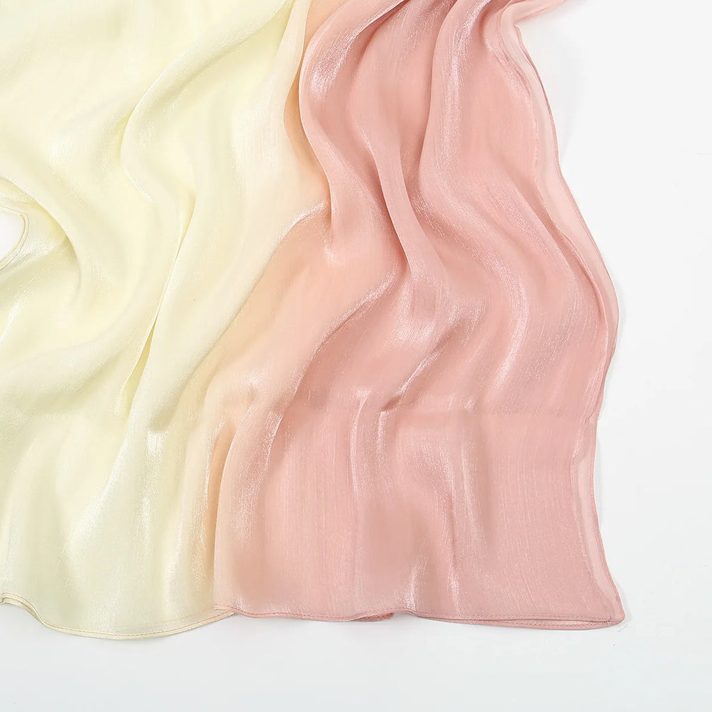 Gradient Twinkle Silk Hijab Scarf Muslim Women Hijab Plain Head Wraps Headscarf Shimmer Islam Turban Ramadan Head Cover 180*70cm